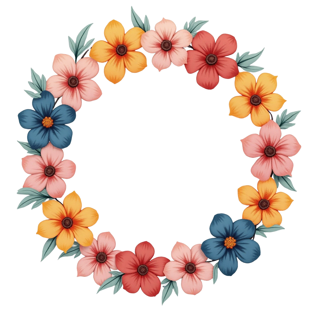 Colorful Floral Wreath